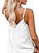 Womens Casual Tops Loose Fit Summer Strappy V Neck Sleeveless Ruffle Sexy Shirts Blouses for Ladies White Small