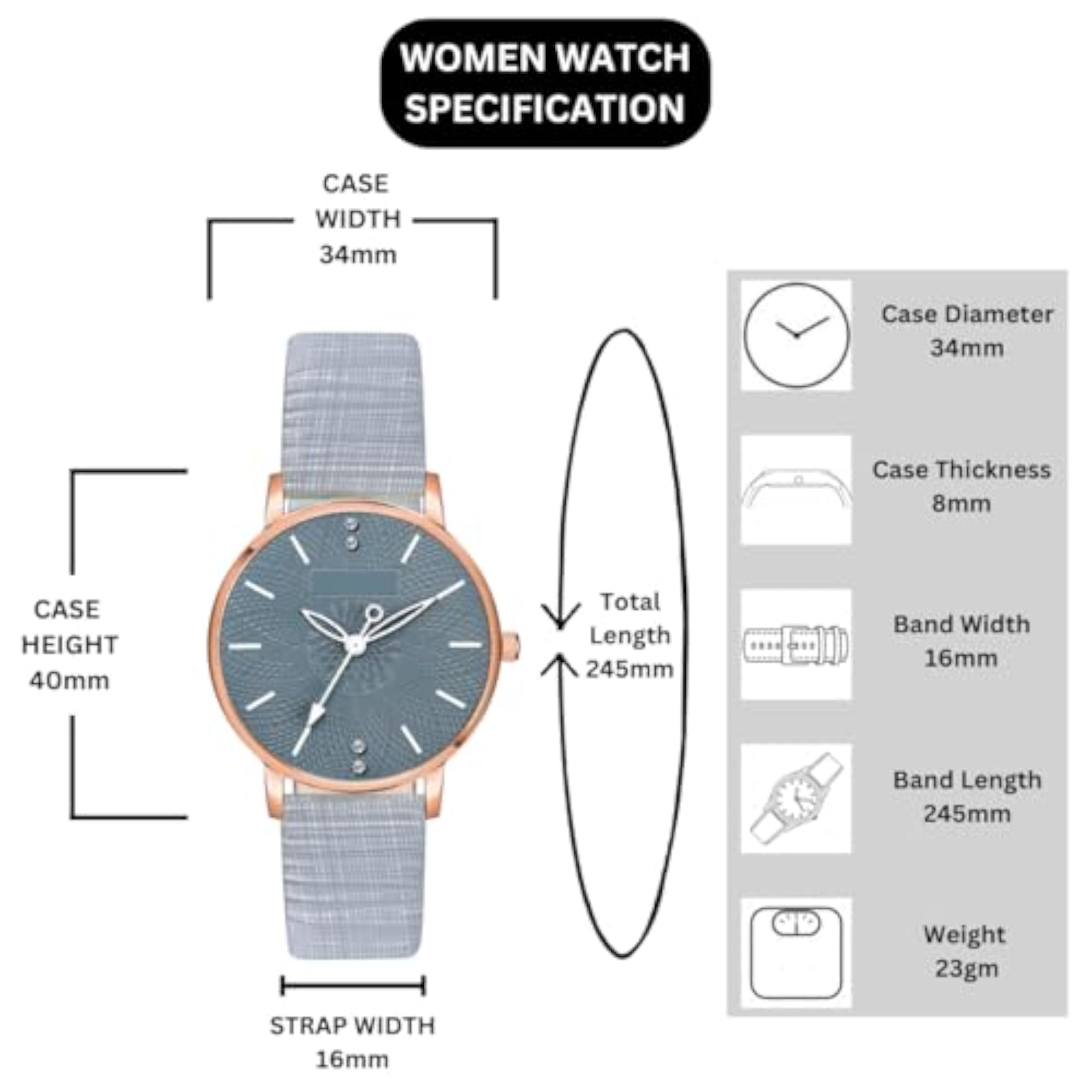 Leather Belt Analog Wrist Watch for Women