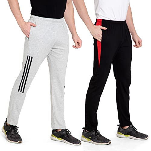 Image of Zeffit Solid Cotton Track Pants /Lower Sport Wear for Men & Boys | Stylish Regular Fit Track Pants for Gym /Running /Workout /Jogging /Sports (Pack of 2)