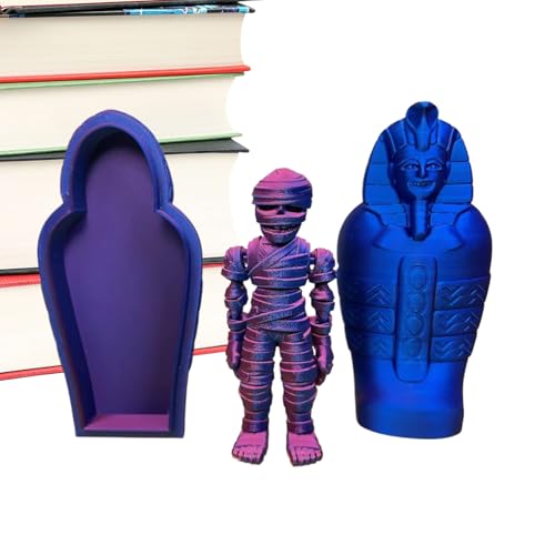 Genérico Juguete Momia - Artefactos egipcios de momia, estatua decorativa de impresión 3D con sarcófago artefacto coleccionable para decoración de interiores, escaparates, oficinas y decoración de