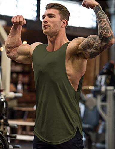 COOFANDY Tanktop voor heren, 3-delige set, fitness, sport, mouwloos, voor work-out, gym, bodybuilding, mouwloos spiershirt - Image 4