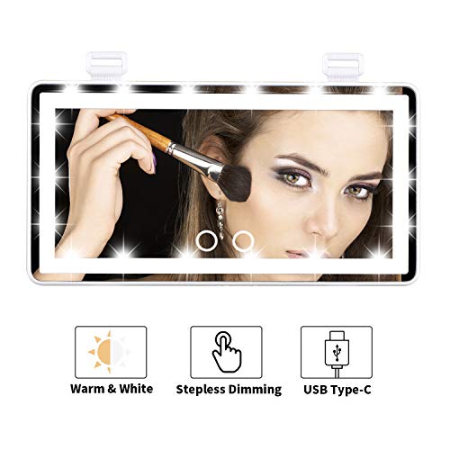 NUMIFUN Car Mirror Vanity Makeup Mirror with Lights 60 LEDs 3 Color Lighting