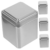 HOOTNEE 4er Satz Weißblech Teedosen Für Teebeutel Dekorative Bonbongläser Mit Deckel Gewürzdosen Kaffeeaufbewahrung Weißblechdosen