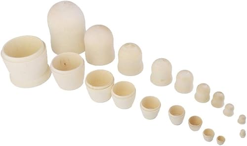 Miniatura 5 de 10 muñecas rusas de madera para anidar, sin terminar Matryoshka para manualidades, perfectas para niños y decoraciones navideñas