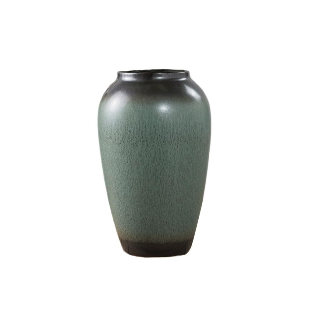 asdchZen Vases Ceramic Vase Retro Dried Flower Water Vase Table Flower Arrangement Decoration Home Living Room Study Tv Cabinet Decoration Flowers Vases