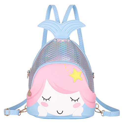 KL928 Girls Mini Backpack Toddler 3D Animal Casual Daypack PU Leather Preschool Convertible Shoulder Bag Gift for Kids (Black)