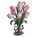 Produktbild Zinngeschenke Blumenstrauss mit Tulpen als stehende Figur von Hand bemalt, zur Osterzeit, Ostern, Muttertag, Valentinstag usw. 2 Verschiedene Farbmöglichkeiten. (rote Tulpen)