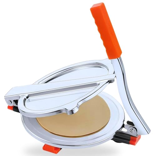 TEZORA Stainless Steel Puri Maker Press Machine for Home and Kitchen for Making papad khakhra poori and Many More Manual Hand Press with Handle (Pack of 1)