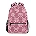 Pink Cartoon Pig Face Laptop Backpack Shoulder School Bag for Girls, Animal Water Resistant College Travel Computer Notebooks Computer Bag Daypack Bookbag for Kids Boys Women