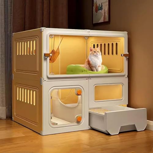 Vzfv ������^ DIY �L �P�[�W�A�ʋC���ǍD�A�g�C���t���A1�`3�C�L�p�^����A105*45*70CM �z���C�g (70*45*70CM,�C�G���[)