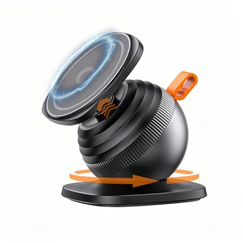 Image of ZORBES Magnetic Car Phone Mount with Metal Plate, 360 Rotatable & Telescopic, Strong Magnet & Super Suction Base, Dashboard Stand for iPhone Android