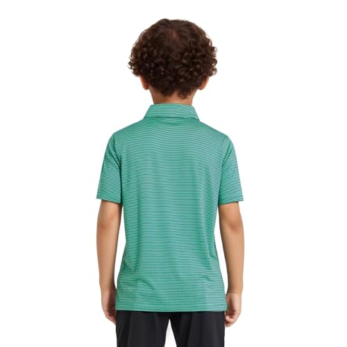 Image of Mens Golf Shirt Moisture Wicking Dry Fit Performance Sport Short Sleeve Striped Golf Polo Shirts for Men