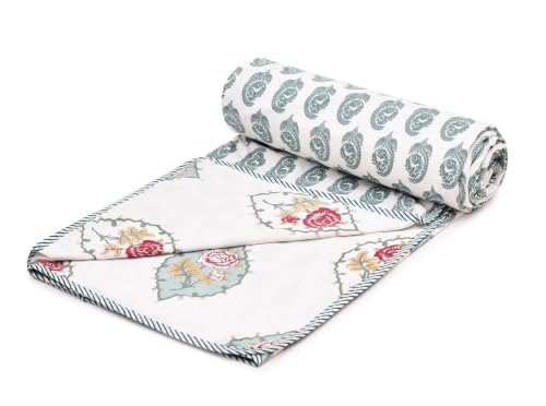 Image of COZY FURNISH 150TC 100% Cotton King Size Duvet Cover for Double Bed - Super Soft Quilt /Razai /Dohar Cover with Zipper Closure, 89x94 Inches, Breathable & Durable Bedding Set