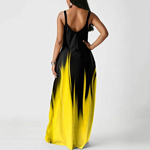 Women Sleeveless Floral Maxi Dress Tie Dye Butterfly Cami Spaghetti Long Boho Plain Long Dress Plus Size with Pockets