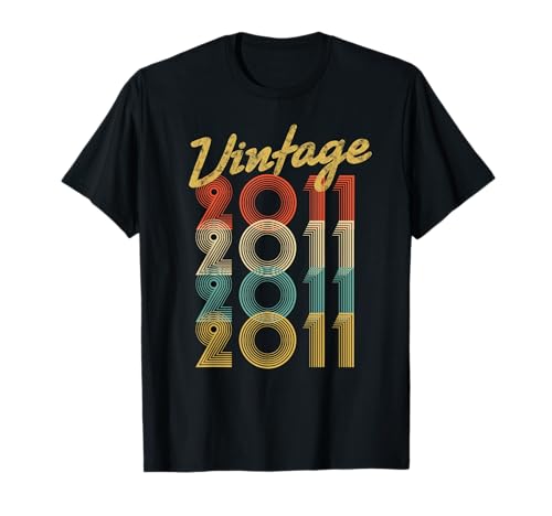 Vintage 2011 Retro Pop Born In 2011 13 Yrs Old 13th Birthday T-Shirt