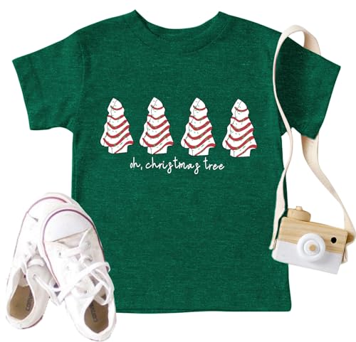 Image of Christmas Tree Shirt for Toddler Boys Girls Merry Christmas T-Shirts Short Sleeve Holiday Tee Xmas Gift Tops