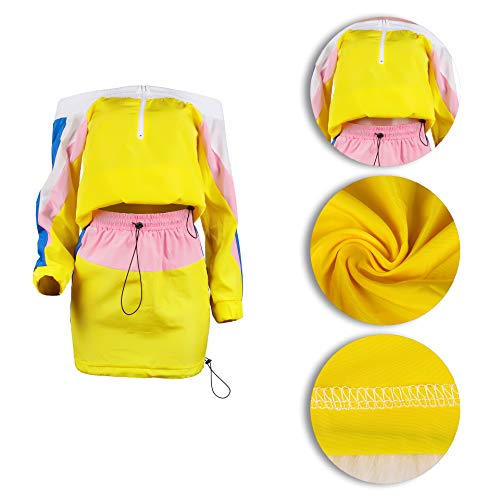 Eosiedur Women Colorblock 2 Piece Tracksuit Set Long Sleeve High Waist Pants Set Colour Sweatsuit #TOP5