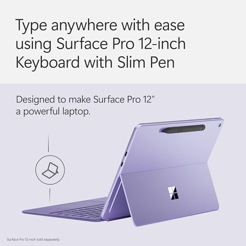 Microsoft Surface Pro Keyboard and Slim Pen 2 Bundle for Surface Pro 12" Device, Alcantara Material, Violet - image 3