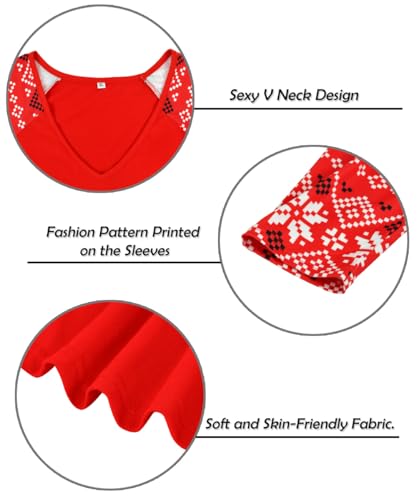 Image of TIYOMI Plus Size Tops for Women Raglan Long Sleeve V Neck T Shirts Casual Color Block Leopard /Floral Tops Winter Tee Shirt