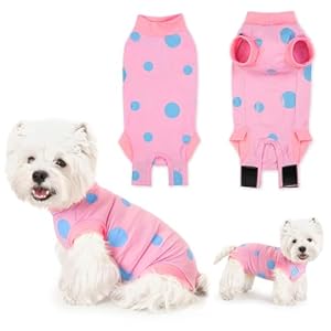 Weiche Hundebody Nach Op, Hundebody Nach Kastration Rüde Hündin, Einstellbar Body Hund Nach Op, Atmungsaktiv Op Body Hund für Haarausfall, Allergien, Anti-Lecken, Wundschutz (Rosa, S)