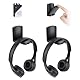 aceyoon 2 Stück Faltbare Kopfhörer Halterung für Schreibtisch mit Starkem Klebeband und Silikon Pad, Headset Halter Haken für Gaming Kopfhörer