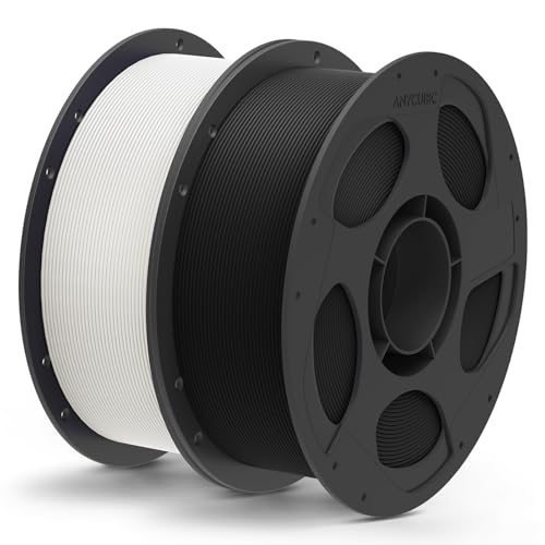 Image of ANYCUBIC Matte PLA Filament Bundle 2KG, 3D Printing PLA Filament 1.75mm Dimensional Accuracy + /- 0.03mm, 1KG Reusable Spool, Matte White +Black
