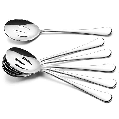 Haware Serving Slotted Spoons X 6, Haware 9.8 Inches Large Size Stainless Steel Serving Spoon thumb #2