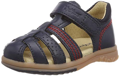 Kickers PLATIBACK, Sandales Bout Ouvert Garçons, Bleu (Marine 10), 25 EU