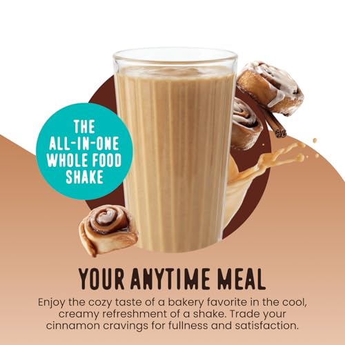 Image of FlavCity All in One Protein Shake Powder, Cinnamon Roll - On the Go Meal Alternative + Collagen Peptides, Reishi & Cordyceps - Focus, Skin, Hair & Joint Support - 100% Grass Fed Whey, 20 Servings