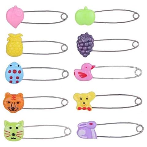 Broches de seguridad para pañales de plástico Amoyer (4 piezas) Cover