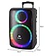 Trevi XFest XF 1250 KB, Standlautsprecher, Tragbarer Lautsprecher mit Verstärker 90W, Karaoke-Musikbox mit Mikrofon, Kabellos, USB, AUX-IN, TWS, 12V Eingang für Zusatzakku, Wiederaufladbar, Schwarz