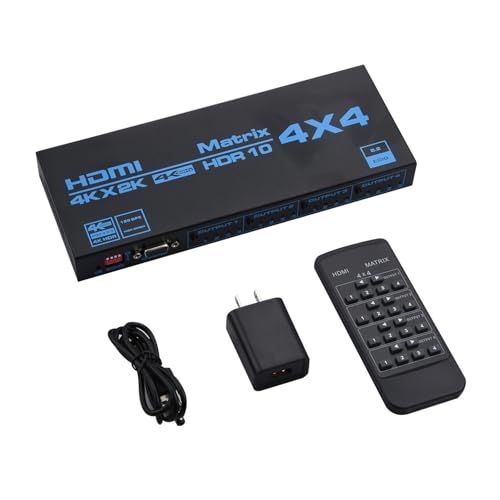 4x4 HDMI }gbNXXvb^A 4 in 4 o HDMI Xvb^XCb`I[fBIrfIfBXgr[^{bNX HDR UHD HDMI 2.0 T|[g HDCP 2.2 ARC 3D 4K@60Hz
