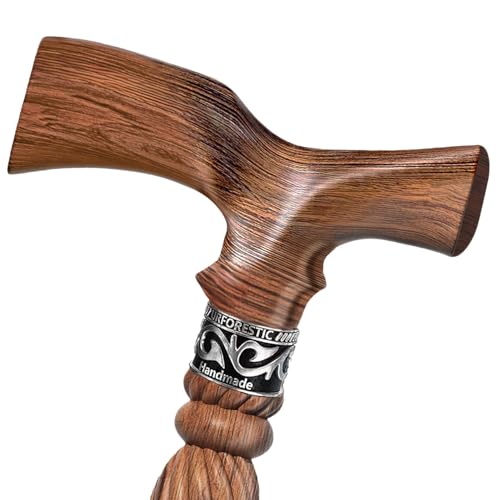 Handmade Wooden Walking Cane,Solid Wooden Cane for Men and Women, Ergonomic Walking Stick for Senior, Elderly,36 Inch Height(Natural)