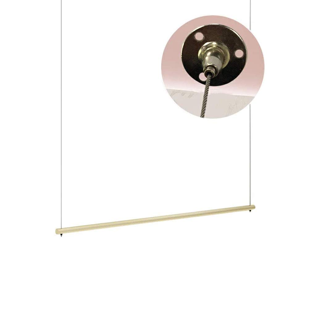 YYLMKMFC-AE Hanging Closet Rod Space-Saving Clothes Hanging Bar Clothes Rail Ceiling Hanger Clothing Store Heavy Duty Garment Rack(Gold,80Cm)