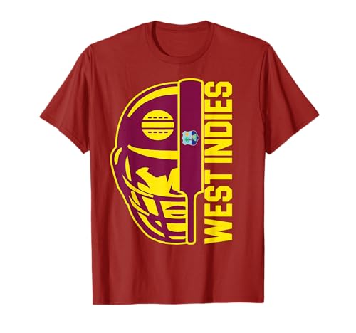 Cricket West Indies Fan Helmet Ball and Bat Design T-Shirt