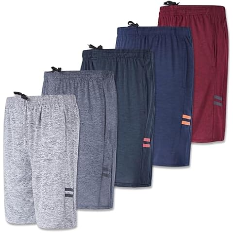 5 Pack Quick Dry Fit Dri-Fit Youth Athletic Performance Shorts Cover