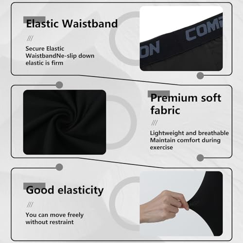 1Pack Basketball Leggings 3/4 One Leg Compression Tights Men Youth, Boys Compression Leggings Athletic Base Layer Pants for Sports Training Football Basketball (10-15 Years Old) White3