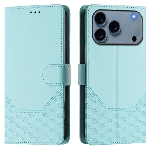 Étui en cuir iPhone 17 Pro anti-choc à rabat magnétique vert