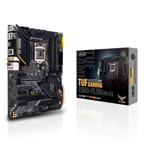 ASUS TUF Gaming Z490-Plus (WiFi 6), LGA 1200 (Intel 10th Gen) ATX Gaming Motherboard (Dual M.2, 12+2 Power Stages, USB 3.2 Front Panel Type-C, Intel WiFi 6 & 1Gb LAN, Aura Sync) (Renewed)