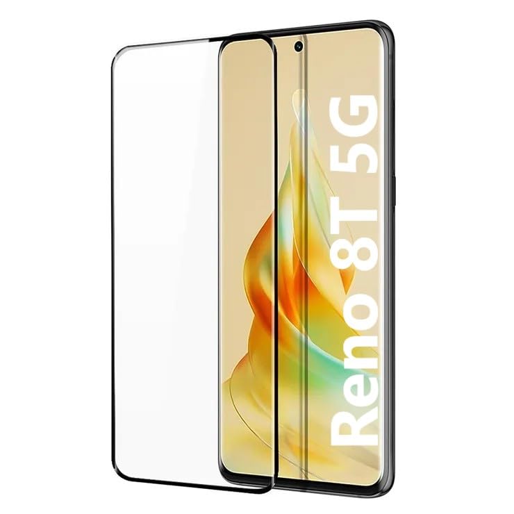 Oppo Reno 8t 5g screen protector compatible with Oppo Reno9 Pro / Reno8 T 5G / Oppo A1 Pro 5G / Reno9 /Oppo Reno9 Pro Plus,Screen Protector Tempered Glass 9H HD Full Coverage,Easy Installation Black