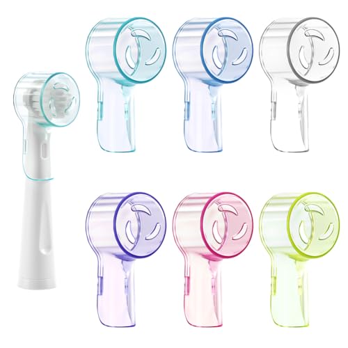 HOTUT 6PCS Cubrir El Cabezal del Cepillo De Dientes Eléctrico para Oral B y iO,Funda Cepillo Electrico a Prueba De Polvo y Gérmenes,Funda Cepillo Dientes Lavable para Negocios,Viajes,Casa,Multicolor