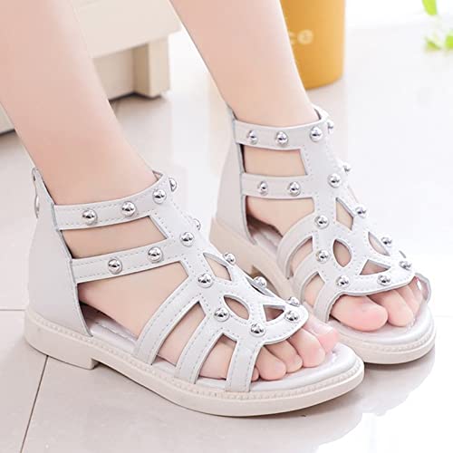 Toddler Baby Kid Little Girl High Top Sandals Open Toe Anti Slip Outdoor Sandals Summer Princess (White, 1.5 Big Kids)3