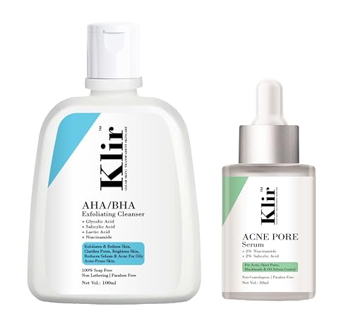 Image of KLIR Anti-Acne Combo | AHA BHA Exfoliating Face Wash + Acne Pore Serum with 2% Salicylic Acid & Niacinamide