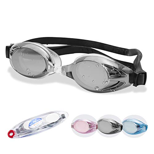 COLLOL 水泳ゴーグル子供 スイミングゴーグル大人 水中ゴーグル 水中メガネ UVカット 曇り止め 水漏れ防止 サイズ調整 収納ケース付き 耐衝撃 男女兼用 12歳以上に適応 水泳授業 室内プール ビーチ 夏休み