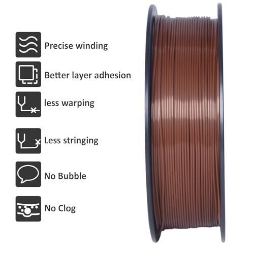 Image of GIANTARM PLA 3D Printer Filament 1.75mm Brown, Dimensional Accuracy + /-0.03mm, 1kg (2.2lbs), 1080 Feet （330m） per Roll, Vacuum Packaging, Toughness Enhanced, Fit for Most 3D FDM Printer