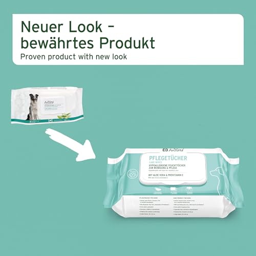 AniForte Pflegetücher für Hunde 100 Stück - XXL desodorierende Reinigungstücher mit Frischeverschluss, hypoallergen, mild, reißfest, natürliche Reinigung, Dog Wipes