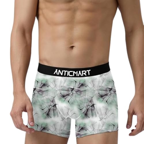 Image of Men's Extra Thin Elastic Ice Silk Underwear - Long, Comfortable, Breathable Boxer Brief Trunks (Pack of 3)