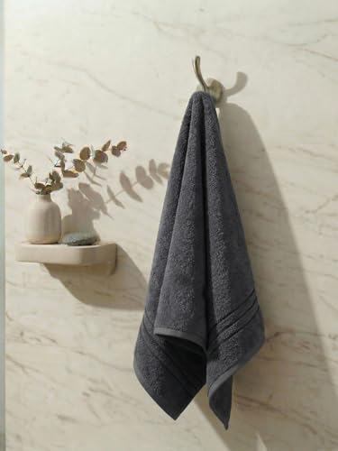 Image of Monte Carlo Essential 100% Cotton Small Bath Towel | 340 GSM Ultra Lightweight & Quick Dry | Soft Absorbent Compact Towel 60x120 cm | Bathroom Towel for Gym, Travel & Daily Use (Soho) | Navy Blue