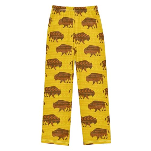 Pajamas Pants Soft Bison Long Sleep Pjs Lounge Pajama Bottoms Elastic Waist with Pockets
