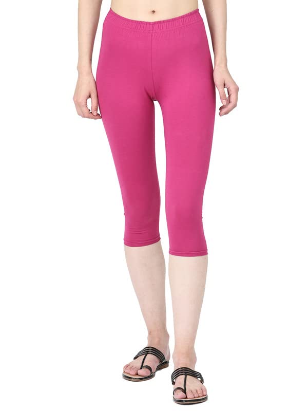 Image of Robinbosky Premium Stretchable Cotton Capri Legging for Women | Suitable for Formal wear & Casual wear | High-End Elastic Makes. The Leggings Squat Proof and Durable for Travel, Yoga, & Workout.